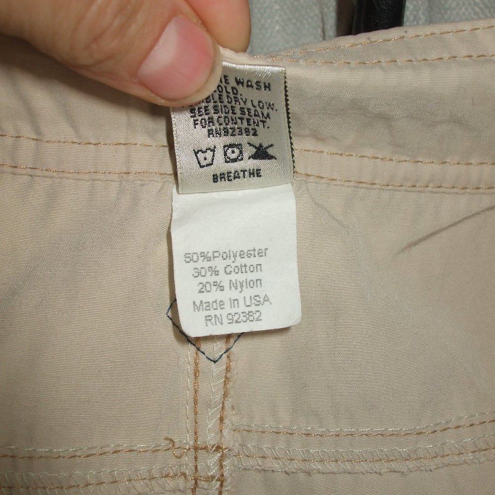 Prana Light Khaki Cargo Outdoor Hiking Pants Women’s Small Waist 32 inches Vtg - Picture 3 of 11